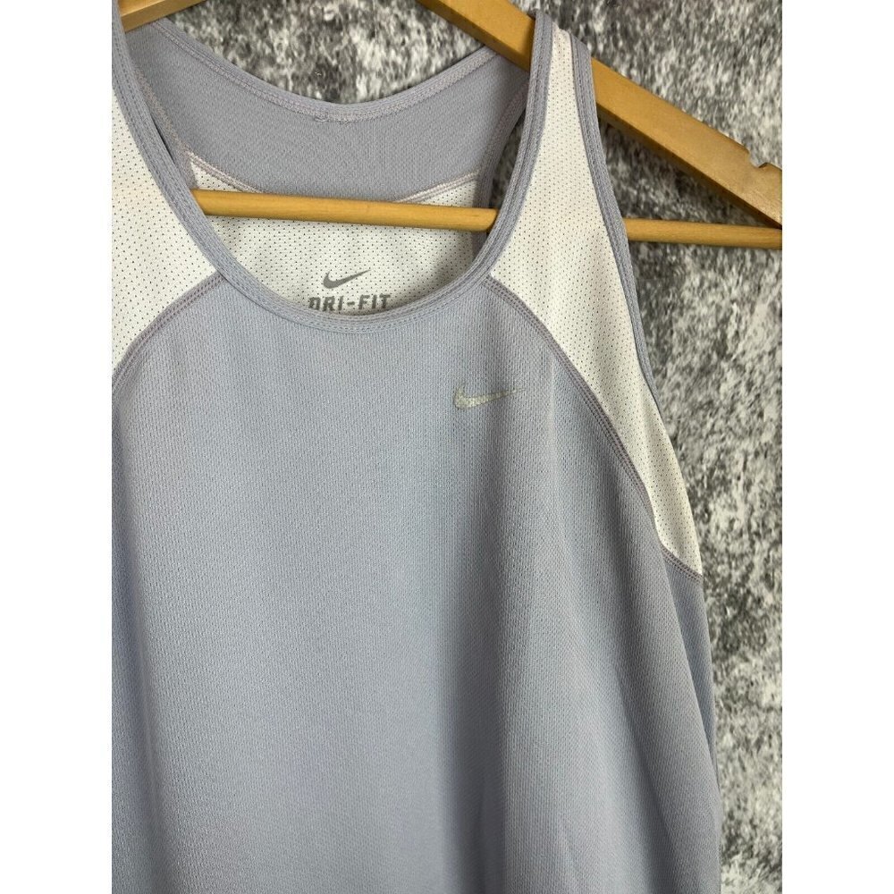 Nike dri fit racer back tank top athletic workout Lilac white women's size M - Picture 2 of 12